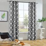 Melodieux Moroccan Fashion Room Darkening Blackout Grommet Curtain for Living Room/Bedroom, 42 by 84 Inch, Grey (1 Panel)