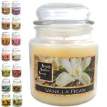 SIMPLY SUBLIME SCENTS - Luxury Scented Candle - Exceptional Fragrance Oil - Medium Glass Jar, Up to 76 Hours - Clever Wax Formula for a Long, Clean and Even Burn - Vanilla Bean - Cotton Wick