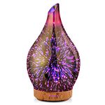 Porseme Essential Oil Diffuser 3D Firework Glass Aromatherapy Ultrasonic Humidifier Rose Gold,Auto Shut-Off,Timer Setting,BPA Free,Aroma Decoration for Home,Office,Gym,Spa,Premium Gift 100ML