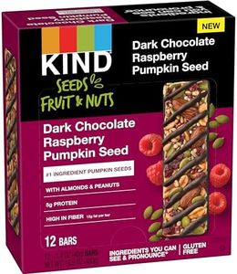 KIND Seeds Fruit & Nuts Snack Bar, Dark Chocolate Raspberry Pumpkin Seed | 5g Protein, High Fiber, Gluten Free Bars, 1.4 OZ, 12 Count