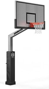 Dominator Premium Inground Adjustable Basketball Hoop - 72" Shatter-Proof Aluminum Backboard w/ 4' Overhang - Adjustable Basketball Goal - Adjusts from 7' - 10', Made of Heavy Duty Rust Proof Aluminum