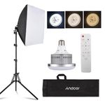 Andoer Softbox Photography Lighting Kit,with 85W Bi-color LED Light+40x40cm Softbox+1.7m Light Stand+Remote Control - Ideal for Studio,Portraits,Product,Photos,Live Streaming,Video Recording