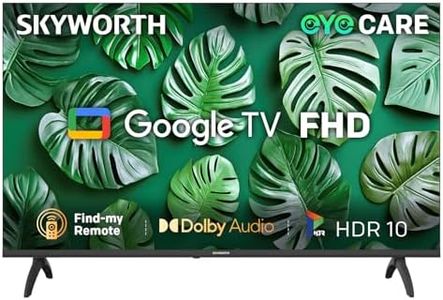 SKYWORTH 43" E5500H EyeCare Smart Google TV, 1080P FHD, HDR10 HLG, Find-My Remote, AI Picture Processing, Dolby Audio, Screen Casting, Bezel Less Design, Voice Control