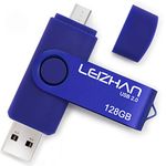 LEIZHAN Flash Drive 128 gb USB Drive OTG Android Phone Pen Drive Pendrive USB 2.0 Memory Stick for Samsung Galaxy, Xiaomi,LG,Sony, One-Plus,HTC, Meizu Blue