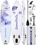 SamaDally 10.6' Inflatable Stand Up Paddle Boards, 32" Paddle Board of All Skill Levels with Complete Inflatble SUP Accessories, Hand Pump, Waterproof Bag, Removable Fin, Leash (Purple Flower)