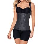 Ann Chery Corset Waist Trainer for Women’s Weight Loss - Colombian Waist Cincher With Straps - 3 Hook Vest Body Shaper, Black, 6X-Large