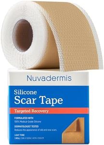 NUVADERMIS Silicone Scar Tape for Surgical Scars - 120" x 1.5" Roll - Extra Long Medical Grade Silicone Scar Tape for C-Section, Tummy Tuck, Keloid, and Surgical Scars - Reusable Tape Strips - 1 Pack