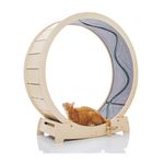 STAR CATWHEEL Cat Treadmill, Exercise Wheel for Running, Spinning, Scratching, and Climbing for Indoor Cats, Premium Birch Wood, Eco-Friendly, Moving Fish, Wide Running Track, 47.2 inch XL Size
