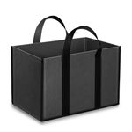 Storite Grocery Canvas Bag Super Strong Heavy Duty Milk Bag/Shopping Bags/Vegetable Bag/Grocery Bags with Reinforced Handles & Thick Bottom for Strength (Black,40x21x32cm)