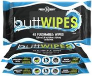 Buttwipes Flushable Butt Wipes (3 Pack, 135 wipes) - Flushable Wipes for Adults - Water-Based Wipes with Aloe and Vitamin E - Made Without Alcohol or Added Fragrance