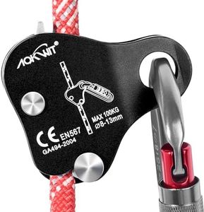 Climbing Ascender Fall Protection Belay Device Climbing Rope Grab for Rock Climbing Mountaineering Tree Arborist Expedition Caving Rescue Aerial Work (Black)