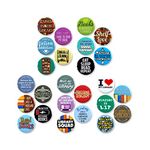 25 Pack - Funny Book and Library Lovers Pinback Button Badges - 1.5 Inch, 1.5 Inch, Metal Plastic Paper, no gemstone