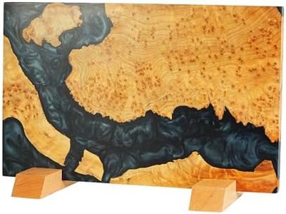 Magnetic Knife Block for Kitchen – Handcrafted Burl Wood Resin, Holds 20 Knives, Strong Neodymium Magnets, Safe Countertop Knife Holder