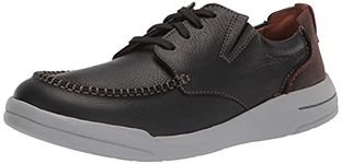 Clarks mens Fashion Casual Sneaker, Black Leat, 10.5 US