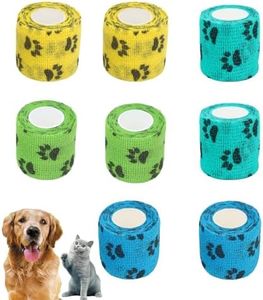 Pet Self Adhesive Bandage 8 Rolls, Vet Wrap Bulk, Injury Wrap Tape for Dogs, Breathable Vet Pet Wraps Puppies, Breathable, Elastic, for Cats, Dog, Horse, Pet and Others(4 Colors)