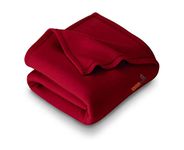 BSB HOME® All Season Solid/Plain Polar Fleece Blanket | for Single Bed 152X228 cm, Red & Maroon