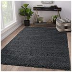 A2Z Rug|Shaggy Plain Rug Fluffy Living Room Bedroom Carpets|160x230cm-5'3" x7'7''ft Grey|Soft 5 cm Pile Thickness Modern|Dorm Home Children's Floor Area Rugs