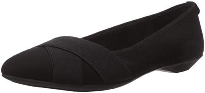 ANNE KLEIN Women's Oalise Ballet Flat, Black Fabric, 6 Wide