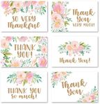 24 Floral Thank You Cards With Envelopes Bulk Thank You Notes With Envelopes Set - Wedding Thank You Cards With Envelopes, Baby Shower Thank You Cards Christmas Thank You Cards, Blank Thank You Cards