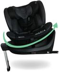 My Babiie MBCS400 360° Spin R129 Baby Car Seat – Support Leg, ISOFIX, Birth to 12yrs (40-150cm), i-Size, ERF, Group 0+/1/2/3, Rotating 360 Swivel - Black