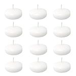 12 Pcs White Floating Candles Small Round Burning Candle Mini Wax Candle Disc Centerpieces Accessories for Wedding Party Pool