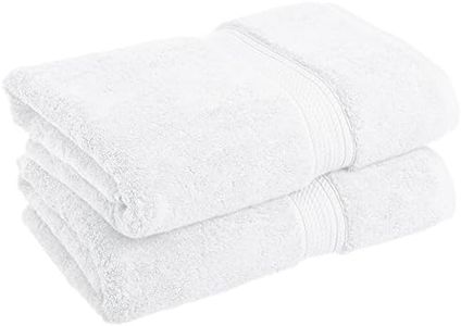 Superior 900 GSM Luxury Bathroom Towels, Made of 100% Premium Long-Staple Combed Cotton, Set of 2 Hotel & Spa Quality Bath Towels - White, 30" x 55" Each