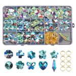 160 Pcs Mix AB Crystal Beads Suncatcher Prism Kit Charms Butterfly Heart Snowflake Loose Beads Jewelry Cross Charm Crystal Pendants DIY Supplies Crafts for Adults Garden Decor