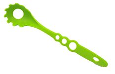 Nylon Pasta Fork,3-Holes Spaghetti Measurer,Heat Resistant,for Colander Food Strainer Drain Water Shovel Spaghetti Strainer Spaghetti Noodle Measure Portion Control (Grass Green)