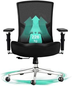 Blue Whale Großer und hoher Bürostuhl 200KG, Ergonomischer übergroßer Mesh-Schreibtisch-Stuhl, Hochleistungs-Computer-Stuhl mit hohem Rücken mit breitem dickem Sitzkissen, 4D Armlehnen