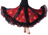 Women's Elegant Ballroom Dancing Latin Dance Salsa Tango Swing Skirt Red One Size