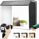 Light Box Photography 60x40cm, PULUZ Photo Studio Lightbox for Product Photography Tent Kit Portable Folding Photo Box with Dimmable 672 LED Lights & 4 Color PVC Backdrops