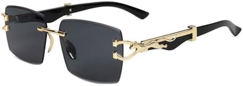 BACK BOON Uv Protected Luxury Rectangular Sunglasses for Men (BLACK GOLDEN)