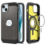 Spigen Magnetic Case for iPhone 15 Case: Tough Armor MagFit [Mil-Grade Certified], [MagSafe], KickStand for iPhone 15 Case - Gunmetal