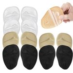 6 Pairs Metatarsal Pads for Women and Men - Soft Gel Foot Cushions for Pain Relief, Metatarsal Foot Pad Insoles - Ball of Foot Cushion Pads for Callus Relief, Gel Pads for Ball of Foot