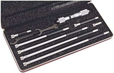 Starrett Tubular Inside Micrometer Set with Case, Lock Nut, Quick-Reading Figures, Hardened, Interchangeable and Ground Anvils - 4-24" Range, .001" Graduations - 823CZ