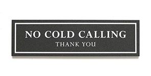 Kubik Letters No Cold Callers Sign for Front Door - No Cold Calling Sign for Door - No Cold Calls Sign - 5 mm Thick Acrylic Size 6 cm x 21 cm with Strong Adhesive Tape (Dark Grey Metallic)