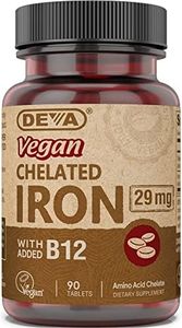 Deva Nutrition - Vegan Chelated Iron 29mg with added B12 - 90 Tablets