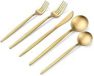 Matte Gold Silverware Set, OGORI 30-Piece Food Grade Stainless Steel Gold Flatware Set, Kitchen Utensil Set Service for 6, Tableware Cutlery Set for Home and Restaurant, Dishwasher Safe