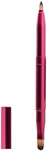 Exquisite Professional Lip Brush Applicators-Retractable Lipstick Brushes- Lipstick Gloss Makeup Brush Tool For Women and Girls (Two-Head-Rose Red)