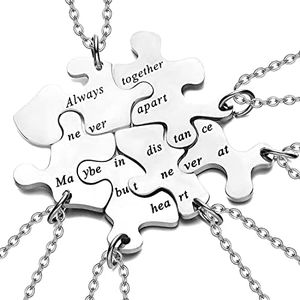 LVEN 6 BFF Best Friend Necklace Puzzle Friendship Sister Necklace for 6