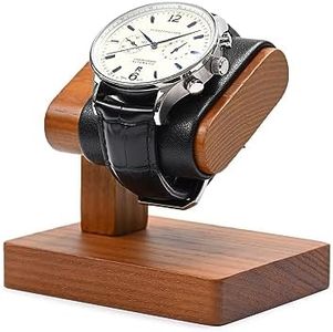 Woodten Solid Wood Single Watch Display Stand for Men Jewelry Watch Showcase Stand Display (Black)