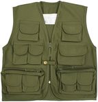 Kids Multi Pocket Waistcoat Army Clothing Cadet Uniform (7-8 Years (M), Olive)