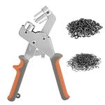 Dyna-Living Eyelet Punch Kit Hole Punch Pliers Grommet Machine Hand Press Tool with 500 Black Grommets of 3/8inch(10.5mm), Portable Metal Manual Grommet for Belts, Crafts, Rubber, Poster