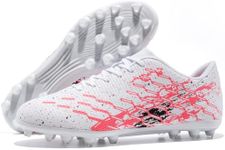 CZRE Unisex Lightweight Soccer Cleats Low Top Football Shoes Red