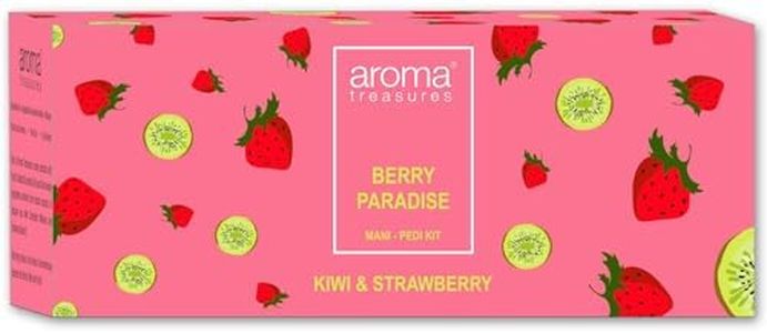 Aroma Treasures Berry Paradise Strawberry and Kiwi Fizz Mani-Pedi Kit -One-Time Use, 100 g