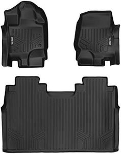 SMARTLINER Custom Fit Floor Mats 2 Row Liner Set Black for 2015-2020Ford F-150 SuperCrew Cab with 1st Row Bench Seat