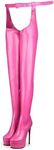 Emfnzd Women's Sexy Thigh High Boots with Belt Heels Over Knee Platform Black Pink Long Boot Unisex Rounded Toe Lady Shoes Plus size, Pink, 11