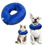 Cat Recovery Collars Cat Cone Collars for After Surgery, Soft Inflatable Dog Cone Collar Pet Inflatable Collar for Dogs Recovery Collars for Dogs, Cat Dog Surgery Collar Cat Inflatable Collar, S, Blue