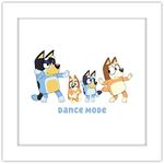 Gallery Pops Bluey - Dance Mode Wall Art, White Framed Version, 12" x 12"