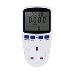 Decdeal Power Energy Monitor, LCD Display Electricity Usage Power Meter Socket Energy Watt Volt Amps Wattage KWH Consumption Analyzer Monitor Outlet AC230V~250V